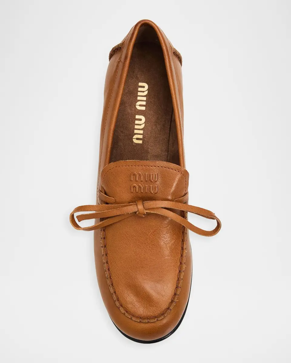 Miu Miu 40mm Leather Loafer Pumps | Thumbnail 6 Miu Miu 40mm Leather Loafer Pumps | Thumbnail 6