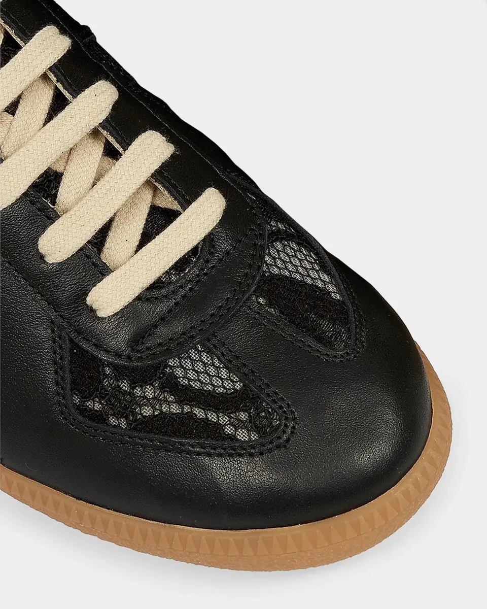 Maison Margiela Replica Lace-Trim Leather Sneakers | Thumbnail 3 Maison Margiela Replica Lace-Trim Leather Sneakers | Thumbnail 3