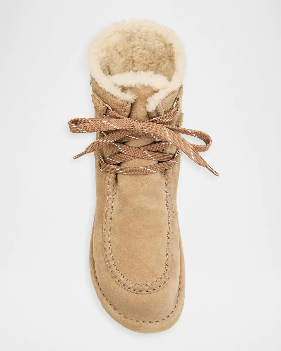 Miu Miu Suede Shearling-Lined Ankle Boots | Thumbnail 6 Miu Miu Suede Shearling-Lined Ankle Boots | Thumbnail 6