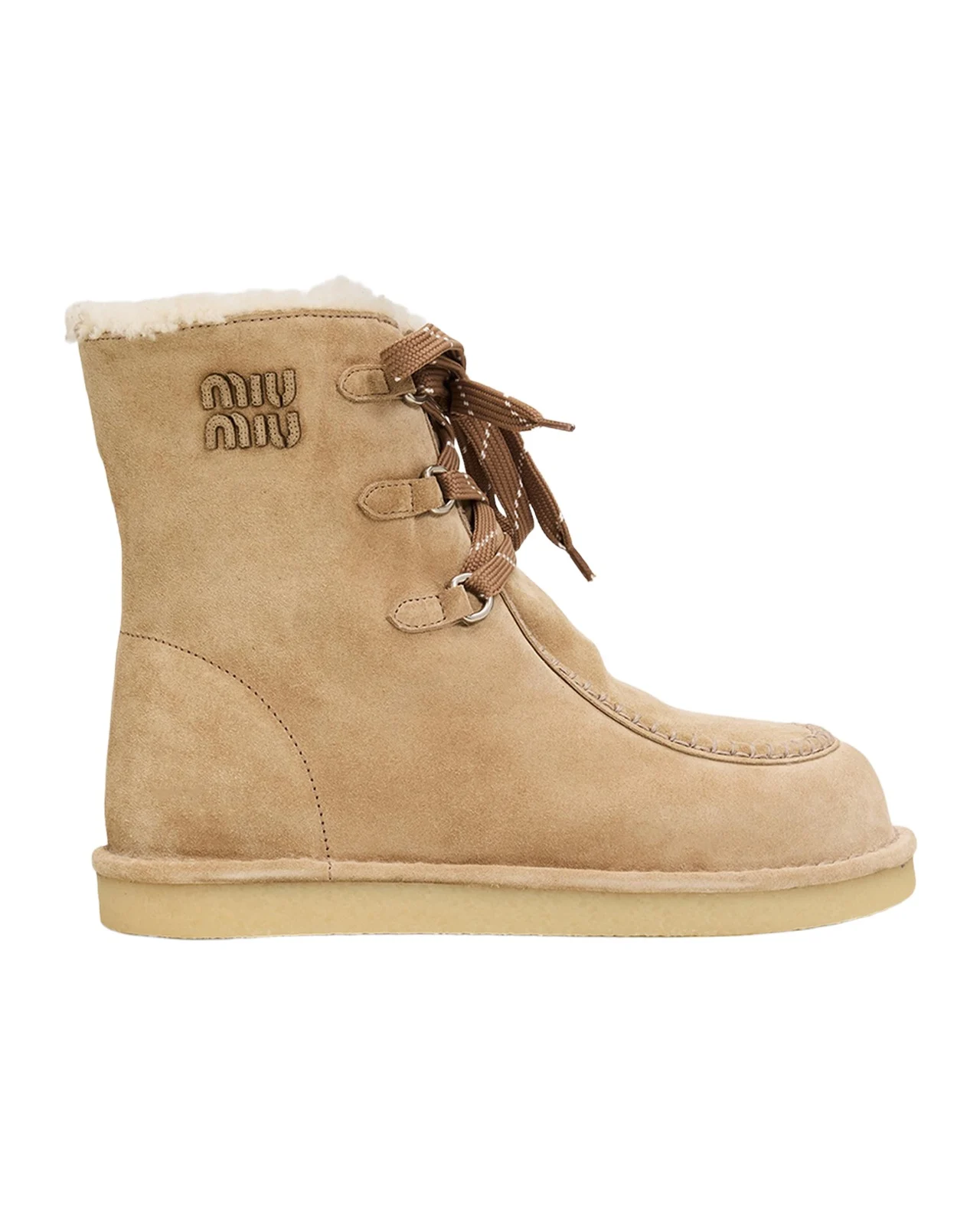 Suede Shearling-Lined Ankle Boots