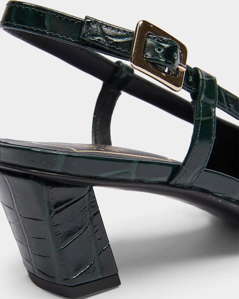 Roger Vivier Belle Vivier 45MM Croc-Embossed Leather Slingback Pumps | Thumbnail 5