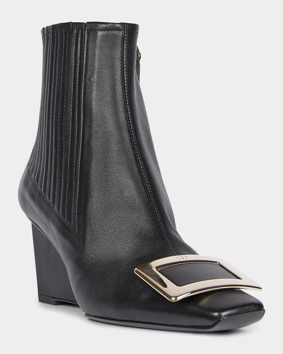 Roger Vivier Belle Vivier 60MM Leather Wedge-Heel Ankle Boots | Thumbnail 6
