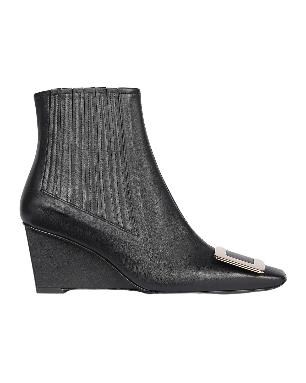Roger Vivier Belle Vivier 60MM Leather Wedge-Heel Ankle Boots