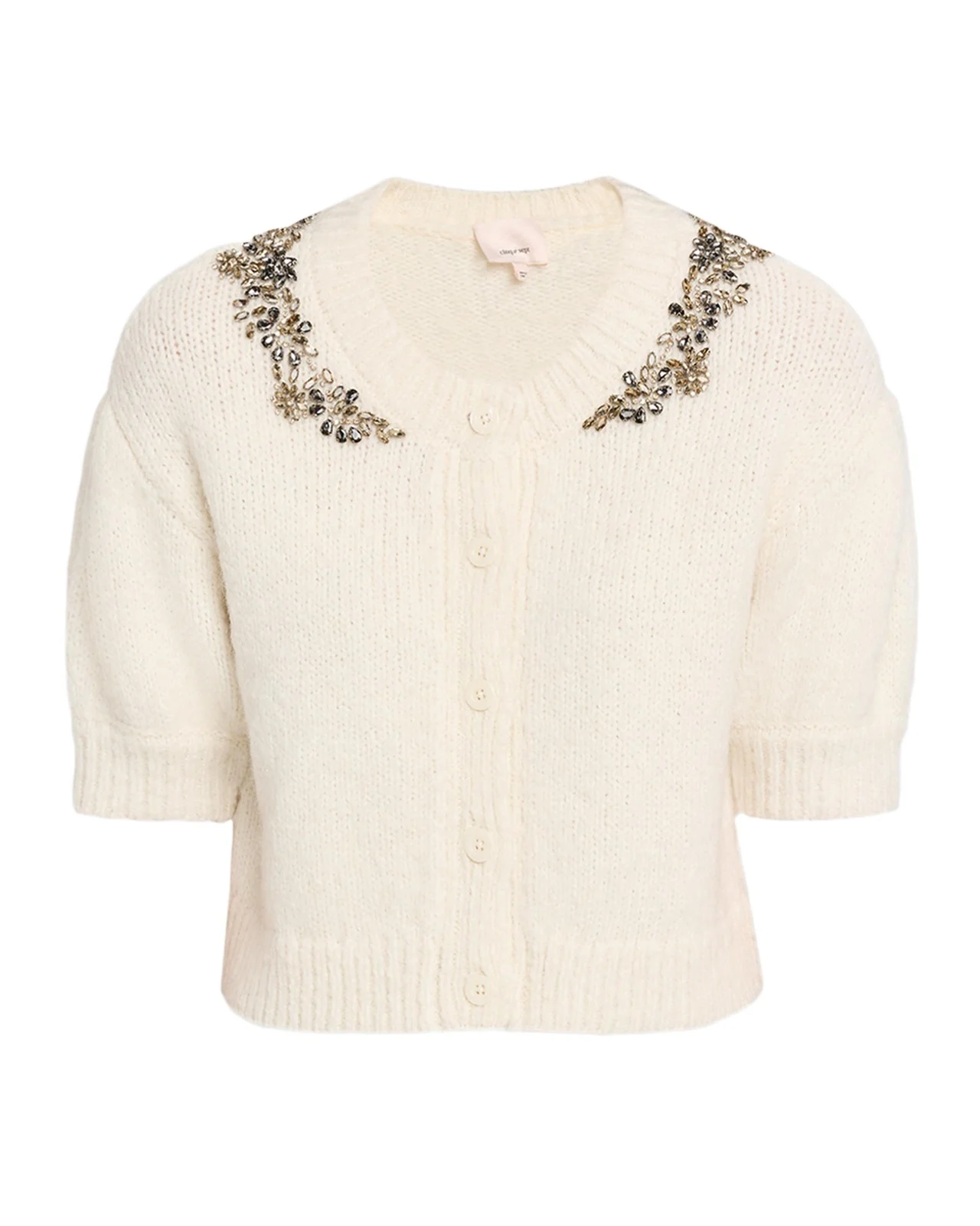 Millicent Crystal-Lace Alpaca-Blend Cardigan