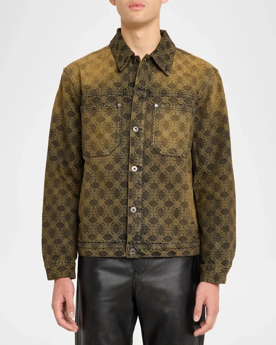 Off-White Arrow Monogram Denim Jacquard Skate Jacket | Thumbnail 4 Off-White Arrow Monogram Denim Jacquard Skate Jacket | Thumbnail 4