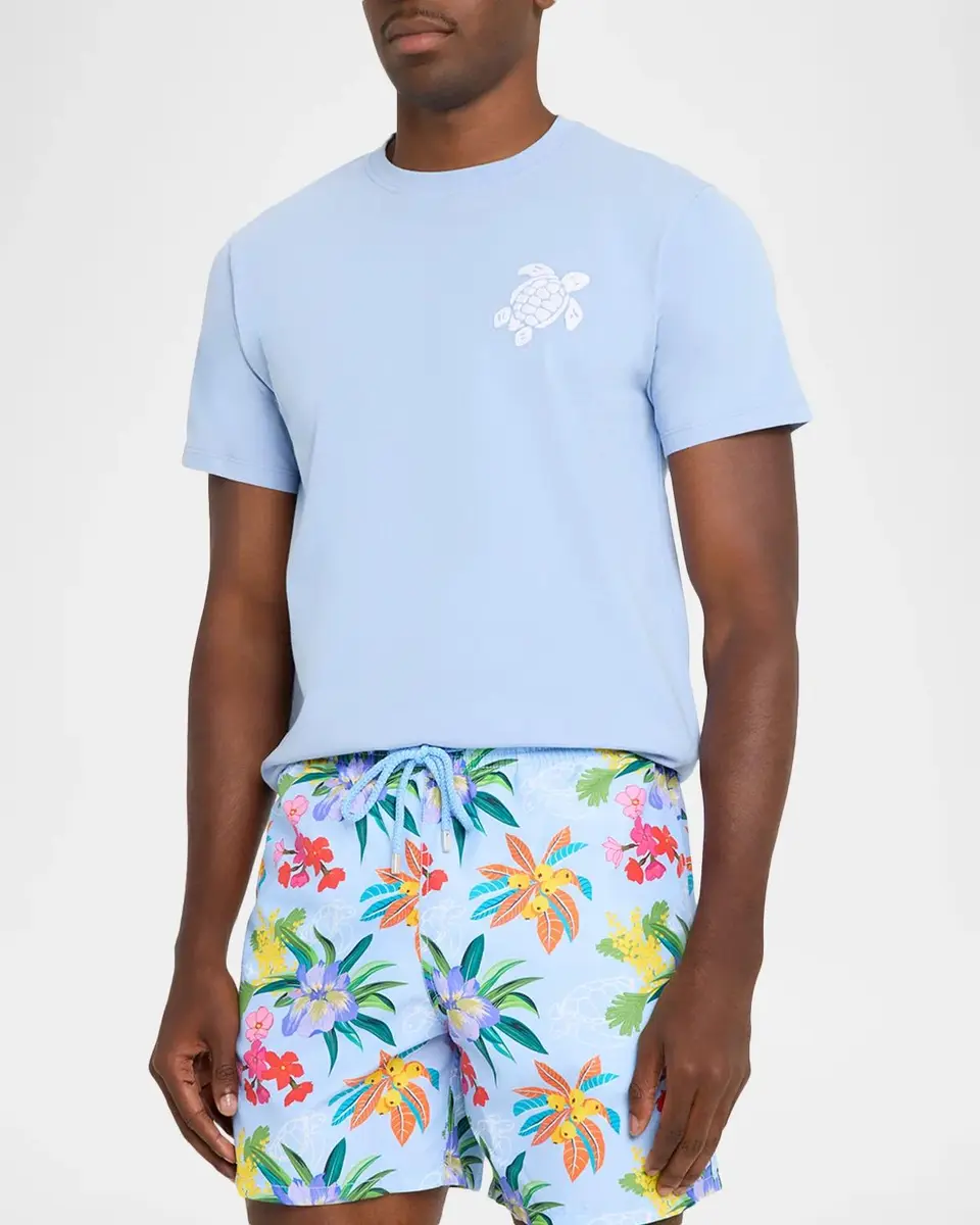 Vilebrequin Men's Turtle Embroidered Cotton T-Shirt | Thumbnail 4