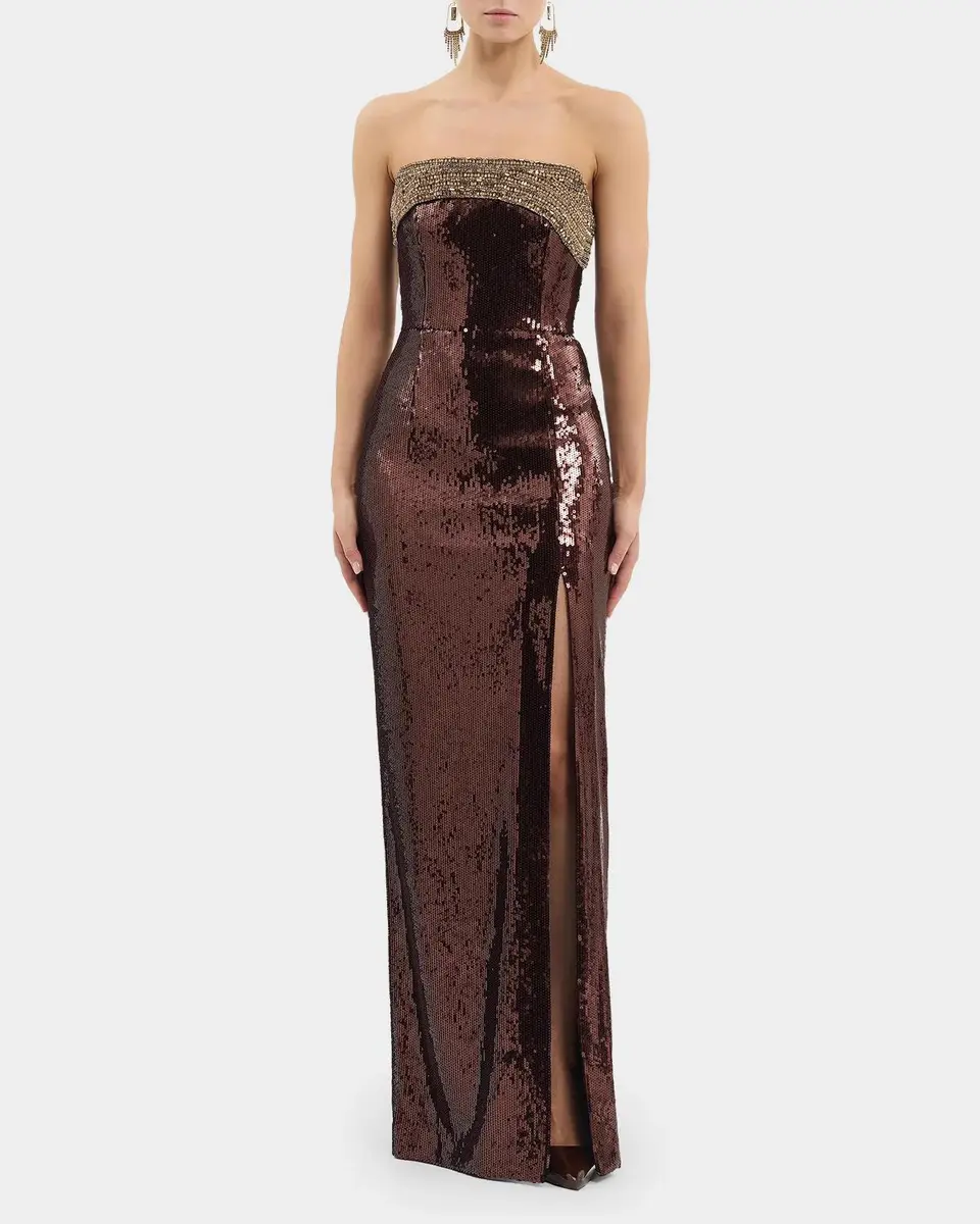 Rebecca Vallance Glimmer Strapless Sequin Column Gown | Thumbnail 2 Rebecca Vallance Glimmer Strapless Sequin Column Gown | Thumbnail 2