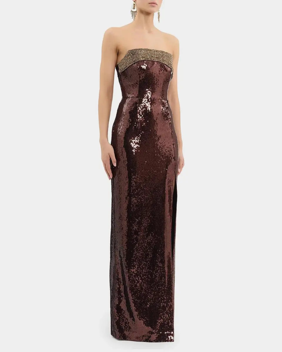 Rebecca Vallance Glimmer Strapless Sequin Column Gown | Thumbnail 3 Rebecca Vallance Glimmer Strapless Sequin Column Gown | Thumbnail 3