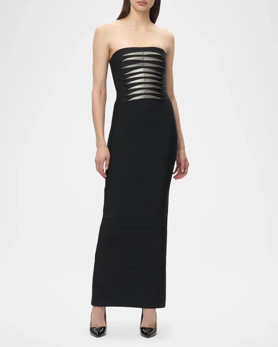 Hervé Léger The Metallic Strapless Bandage Gown | Thumbnail 2 Hervé Léger The Metallic Strapless Bandage Gown | Thumbnail 2