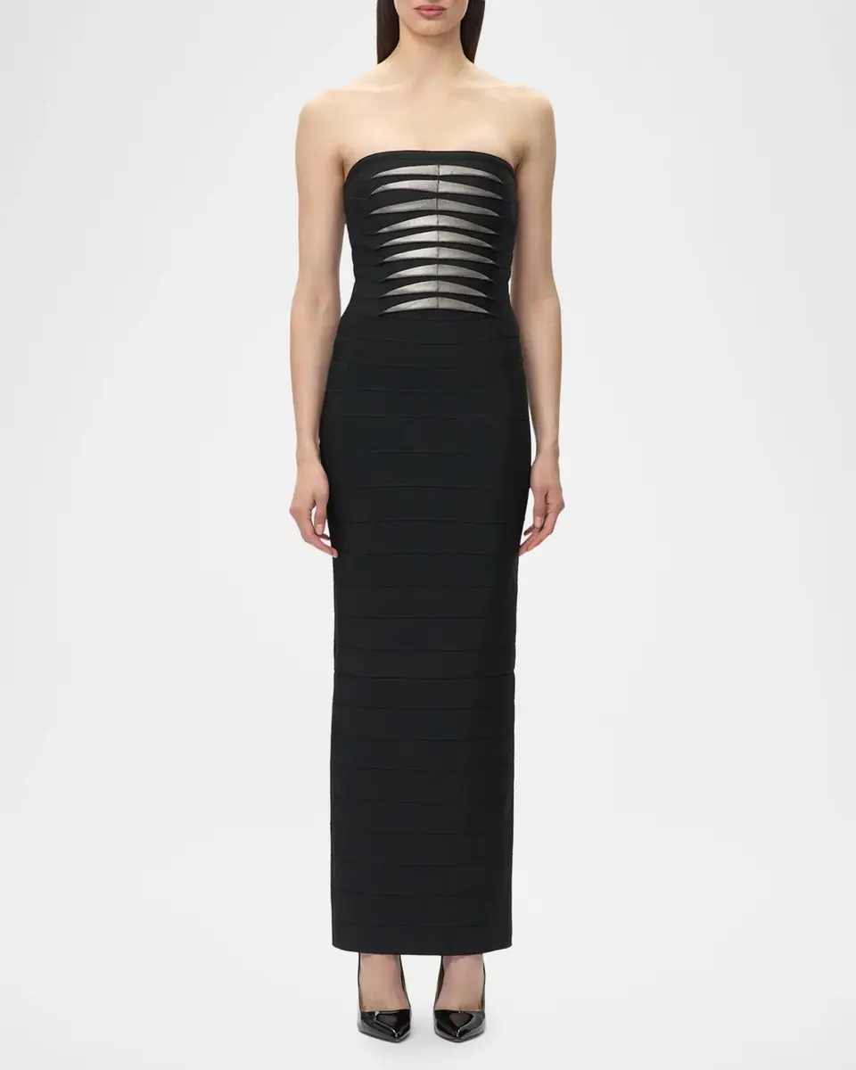 Hervé Léger The Metallic Strapless Bandage Gown | Thumbnail 4 Hervé Léger The Metallic Strapless Bandage Gown | Thumbnail 4