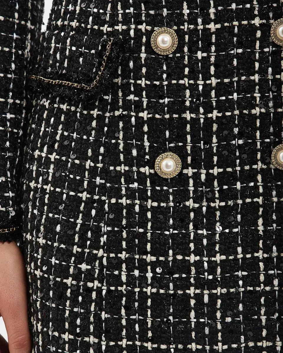 Rebecca Vallance Meringue Double-Breasted Tweed Blazer Mini Dress | Thumbnail 4 Rebecca Vallance Meringue Double-Breasted Tweed Blazer Mini Dress | Thumbnail 4