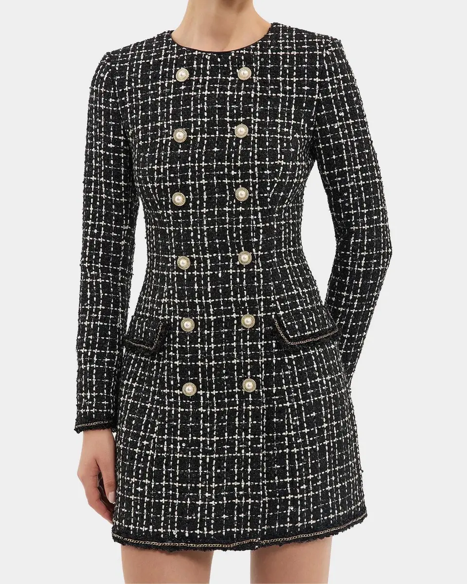 Rebecca Vallance Meringue Double-Breasted Tweed Blazer Mini Dress | Thumbnail 6 Rebecca Vallance Meringue Double-Breasted Tweed Blazer Mini Dress | Thumbnail 6