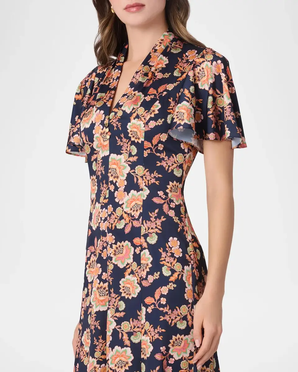 Shoshanna Cinnie Floral Slip Midi Shirtdress | Thumbnail 5