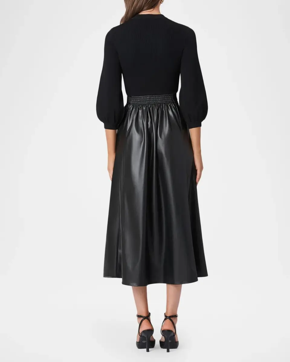 Shoshanna Aspen Mix Media Midi Dress | Thumbnail 3 Shoshanna Aspen Mix Media Midi Dress | Thumbnail 3