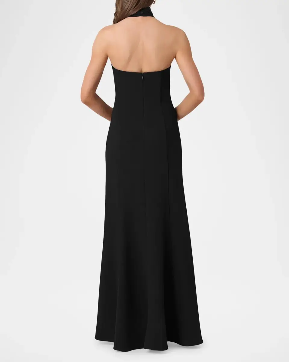 Shoshanna Scottie Crêpe Hardware Halter Maxi Dress | Thumbnail 3 Shoshanna Scottie Crêpe Hardware Halter Maxi Dress | Thumbnail 3