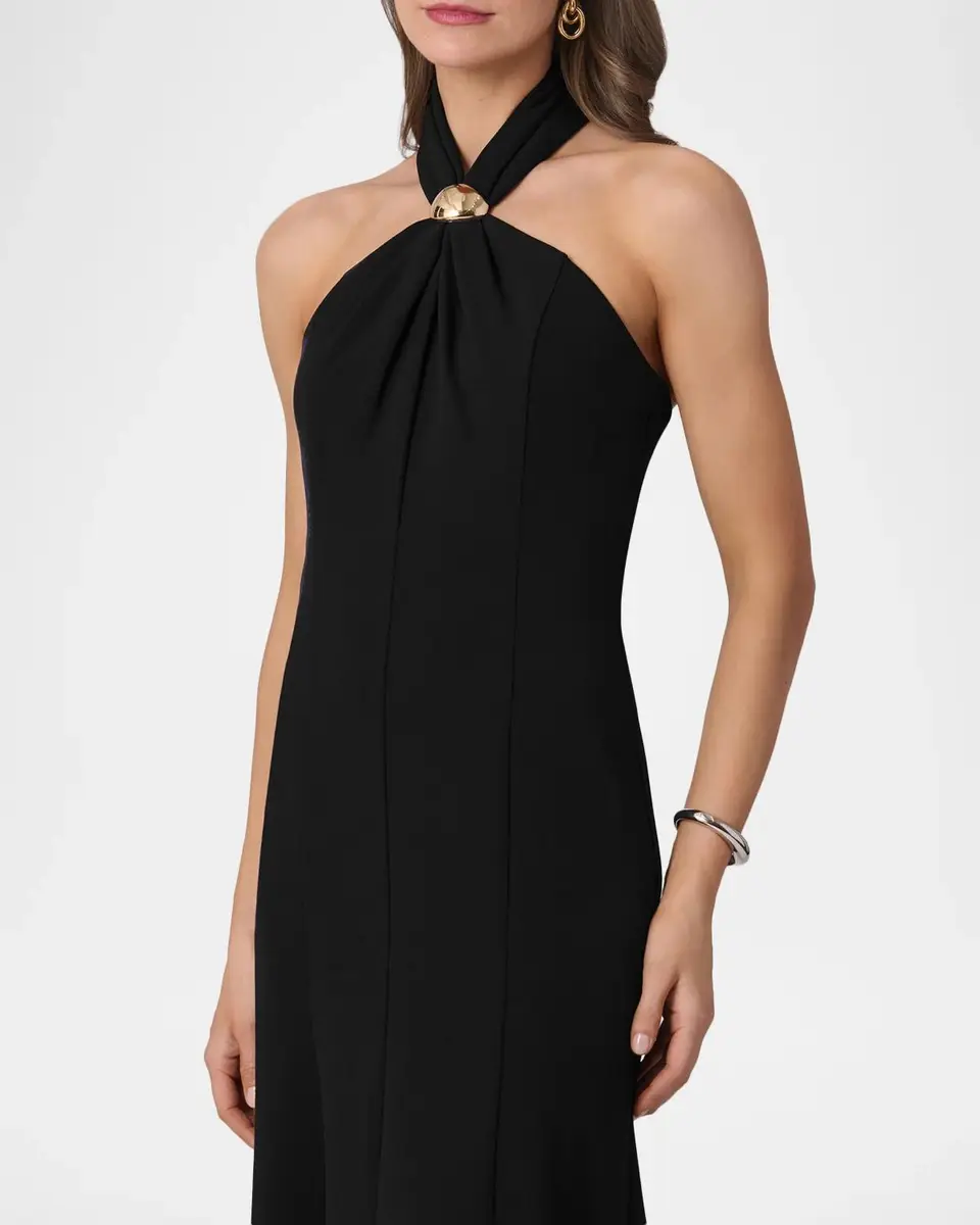 Shoshanna Scottie Crêpe Hardware Halter Maxi Dress | Thumbnail 5 Shoshanna Scottie Crêpe Hardware Halter Maxi Dress | Thumbnail 5