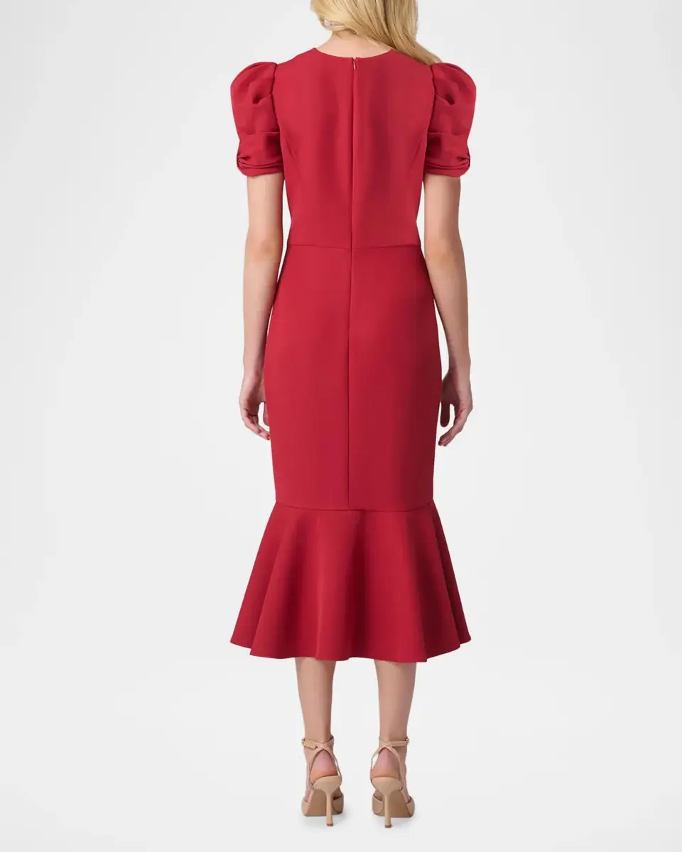 Shoshanna Hartley Crepe Flounce Midi Dress | Thumbnail 3 Shoshanna Hartley Crepe Flounce Midi Dress | Thumbnail 3