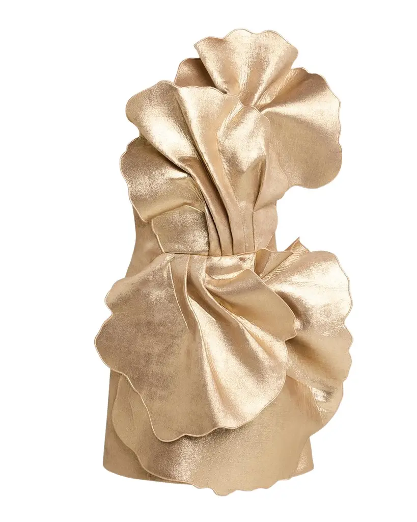 ACLER Oakenzale 3D Metallic One-Shoulder Mini Dress