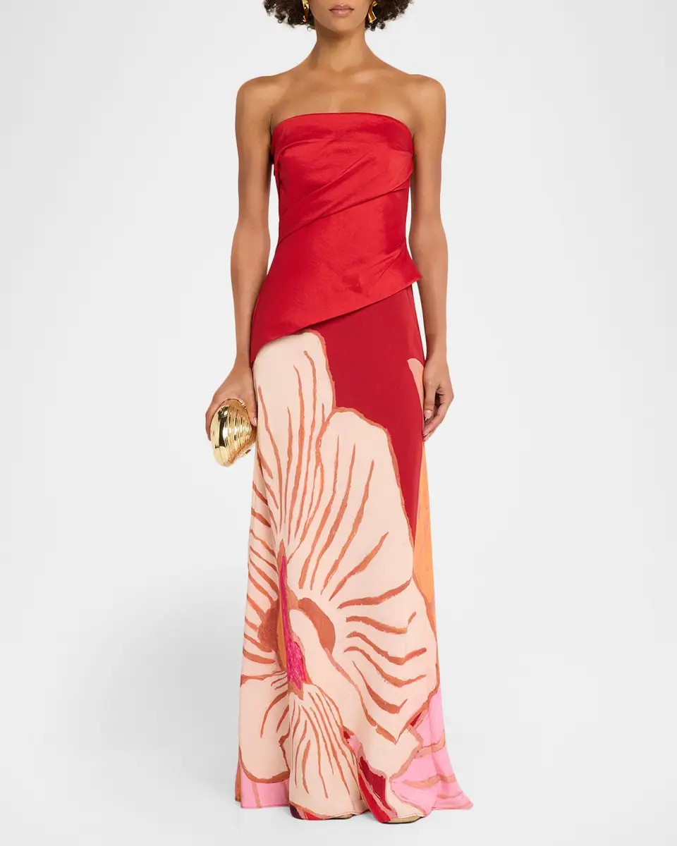 ACLER Femme Fatale Lingle Floral Strapless Maxi Dress | Thumbnail 2
