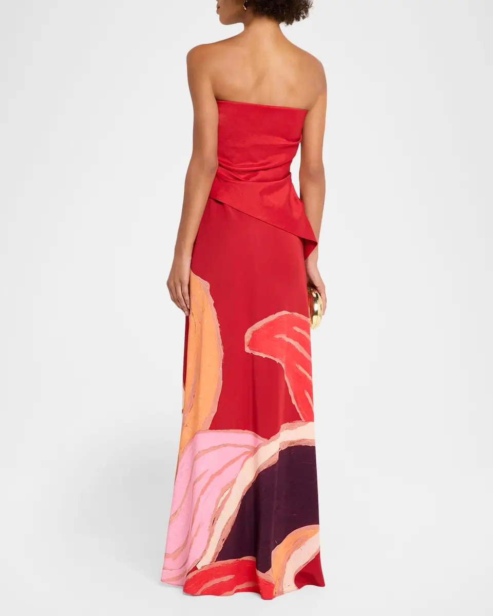 ACLER Femme Fatale Lingle Floral Strapless Maxi Dress | Thumbnail 3