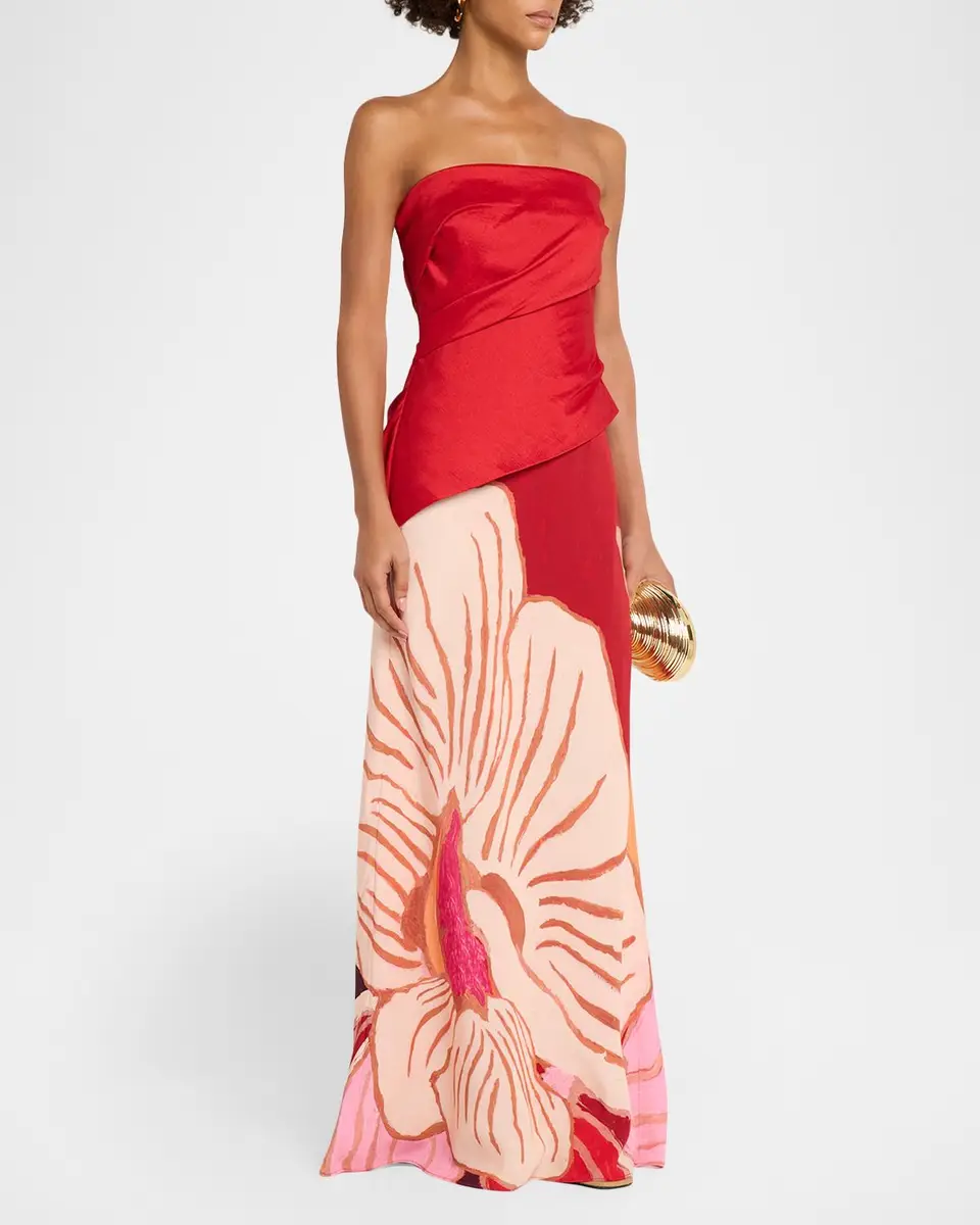 ACLER Femme Fatale Lingle Floral Strapless Maxi Dress | Thumbnail 4