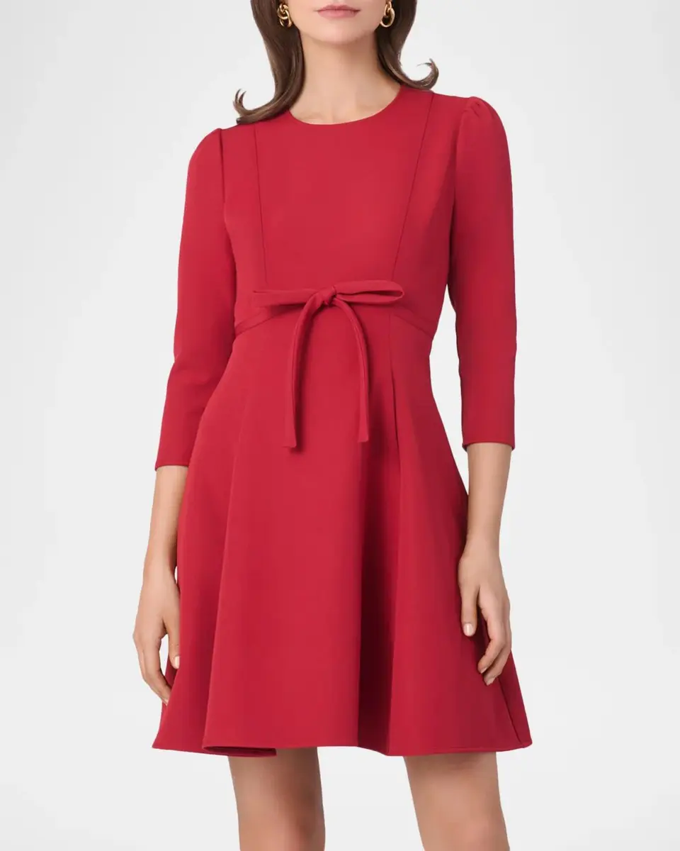 Shoshanna Cindy Crêpe Bow Mini Dress | Thumbnail 4 Shoshanna Cindy Crêpe Bow Mini Dress | Thumbnail 4