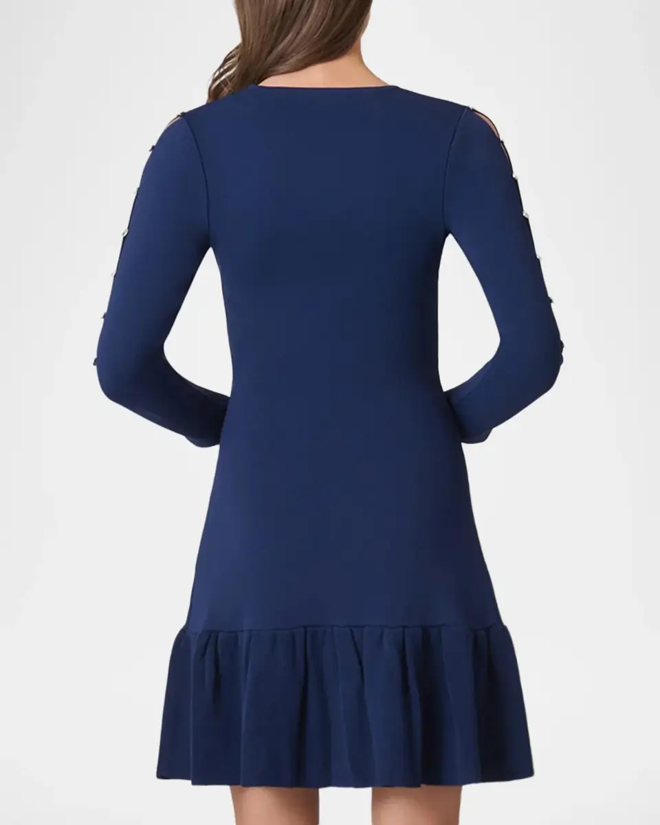 Shoshanna Jace Embellished Slit-Sleeve Mini Dress | Thumbnail 3 Shoshanna Jace Embellished Slit-Sleeve Mini Dress | Thumbnail 3