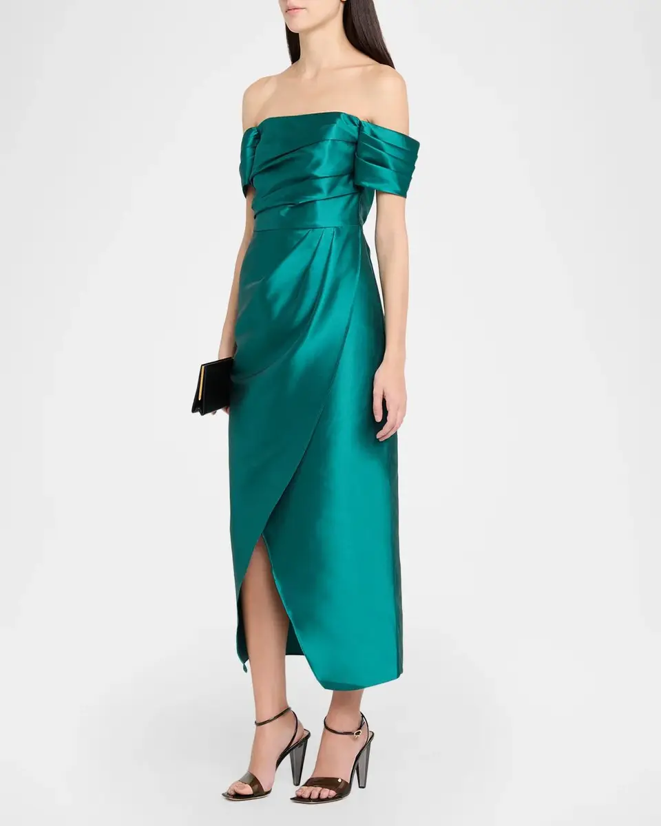 Shoshanna Crowley Satin Off-the-Shoulder Cocktail Dress | Thumbnail 4 Shoshanna Crowley Satin Off-the-Shoulder Cocktail Dress | Thumbnail 4