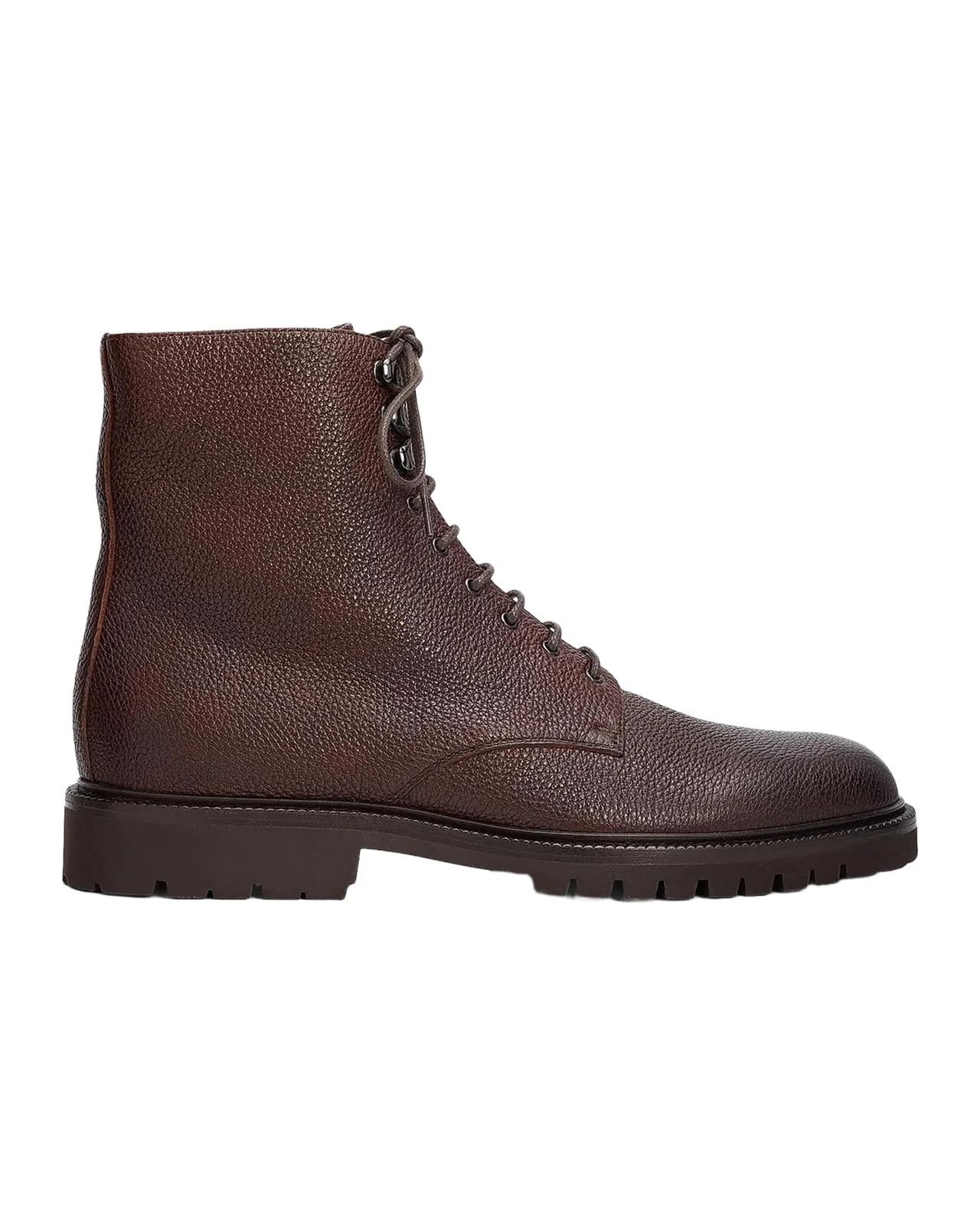 Men's Grained Leather Shearling-Lined Ankle Boots
