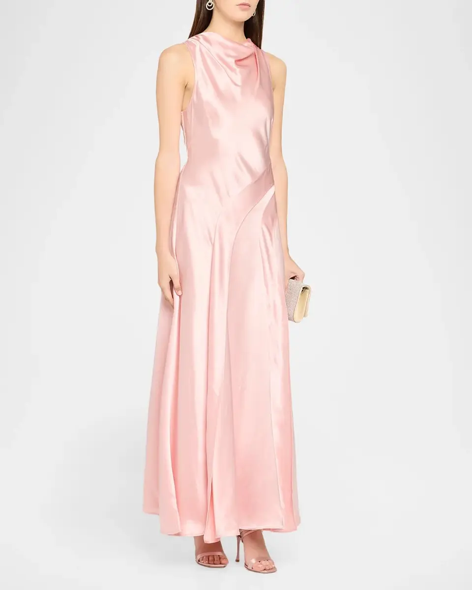 ACLER Femme Fatale Lecha Satin Maxi Dress | Thumbnail 4