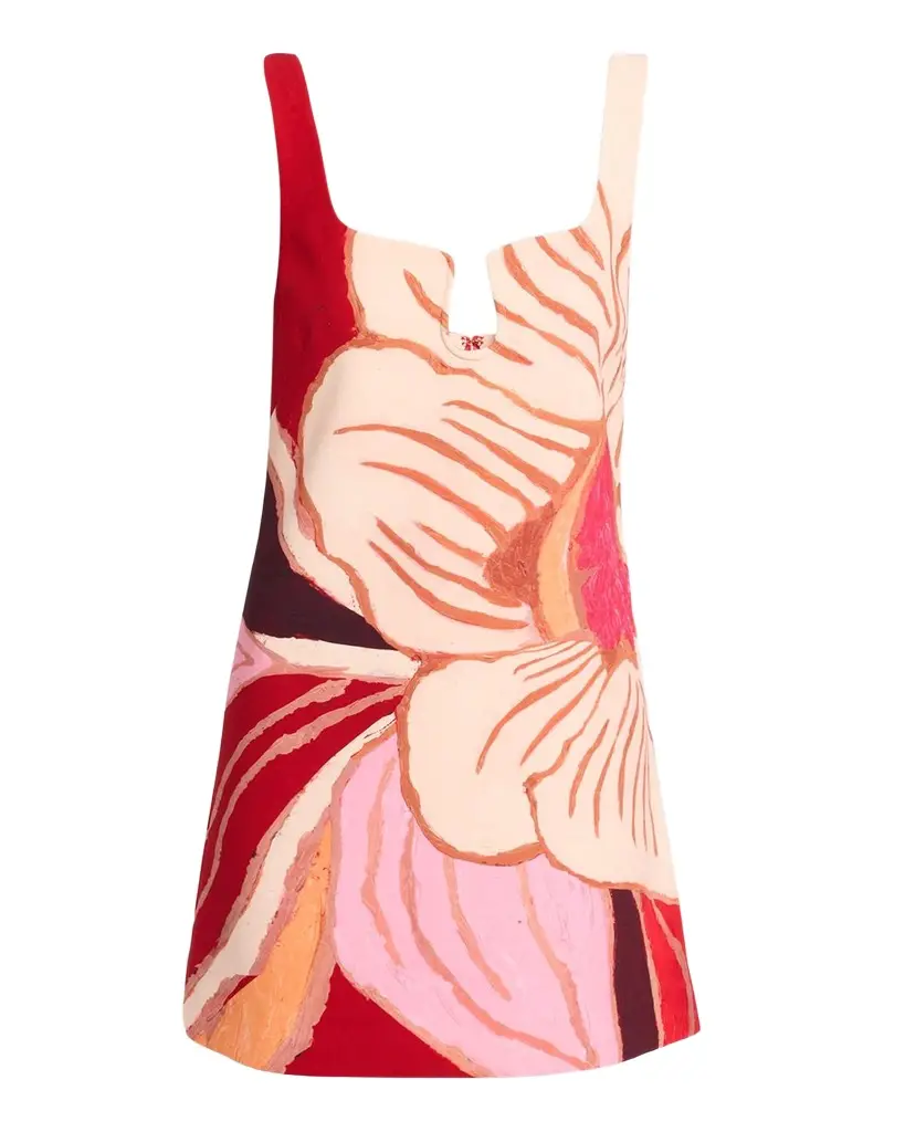 ACLER Femme Fatale Llewellyn Floral Linen-Blend Mini Dress