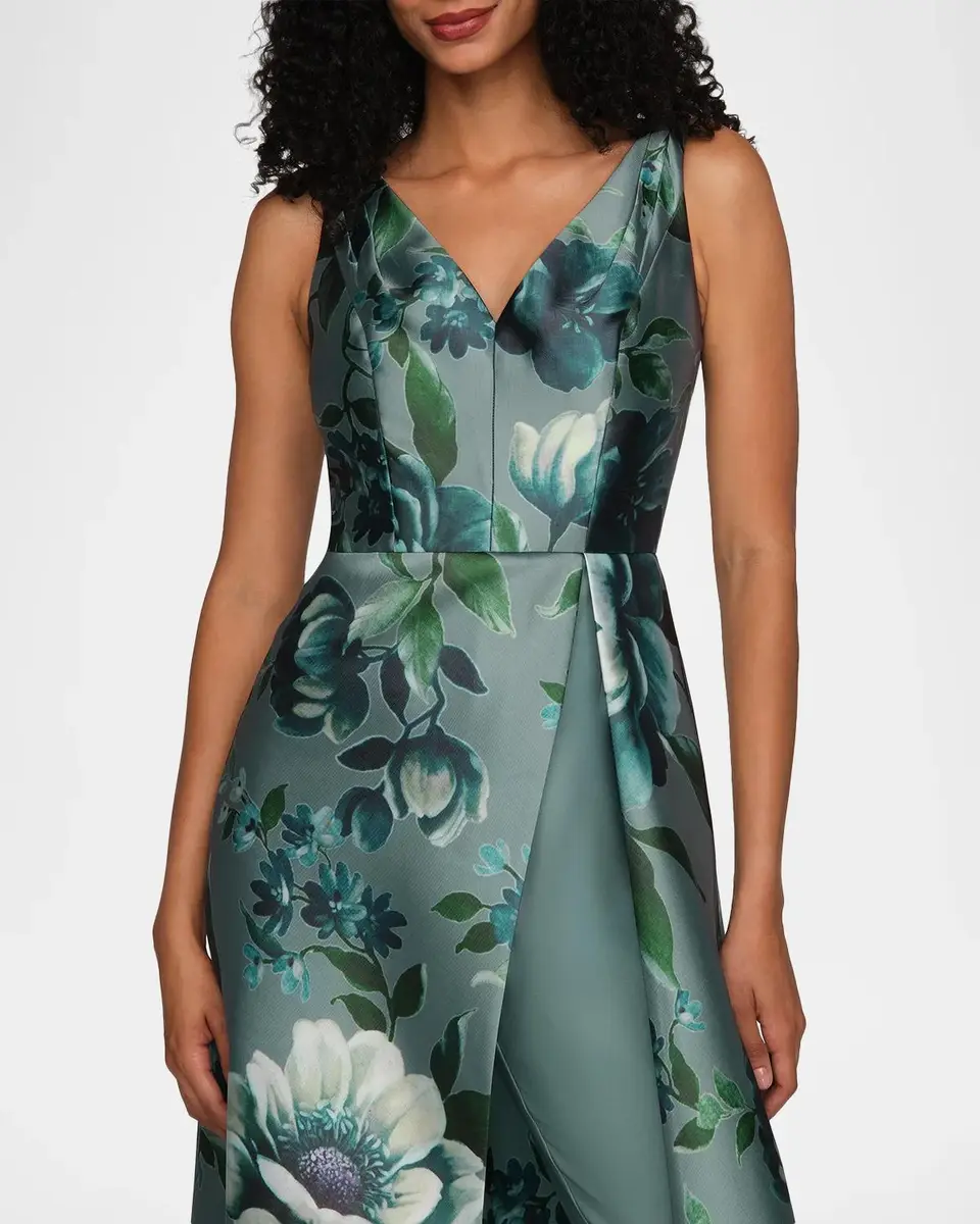 Kay Unger New York Isabelle Floral-Print Walk-Thru Jumpsuit | Thumbnail 5