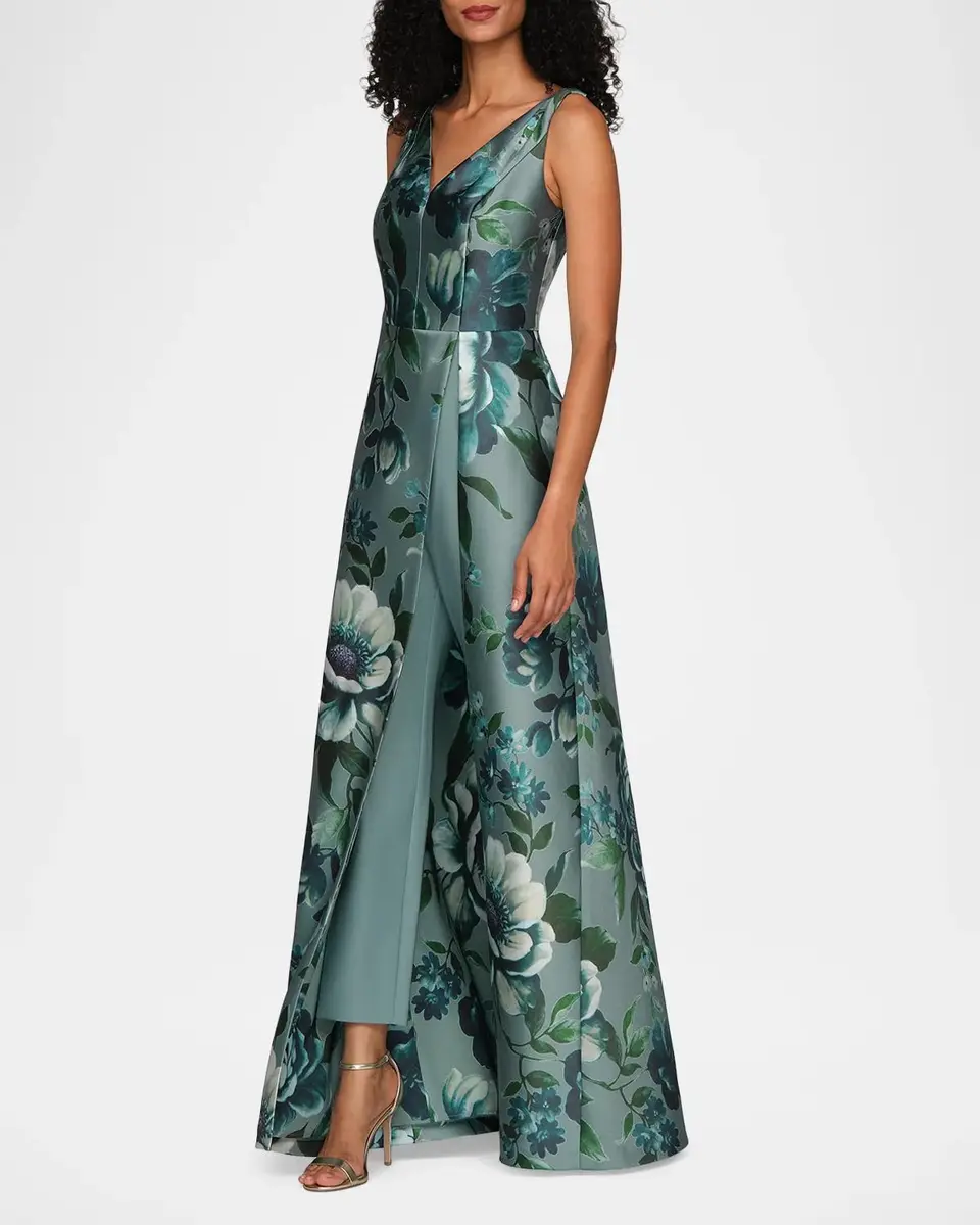 Kay Unger New York Isabelle Floral-Print Walk-Thru Jumpsuit | Thumbnail 6