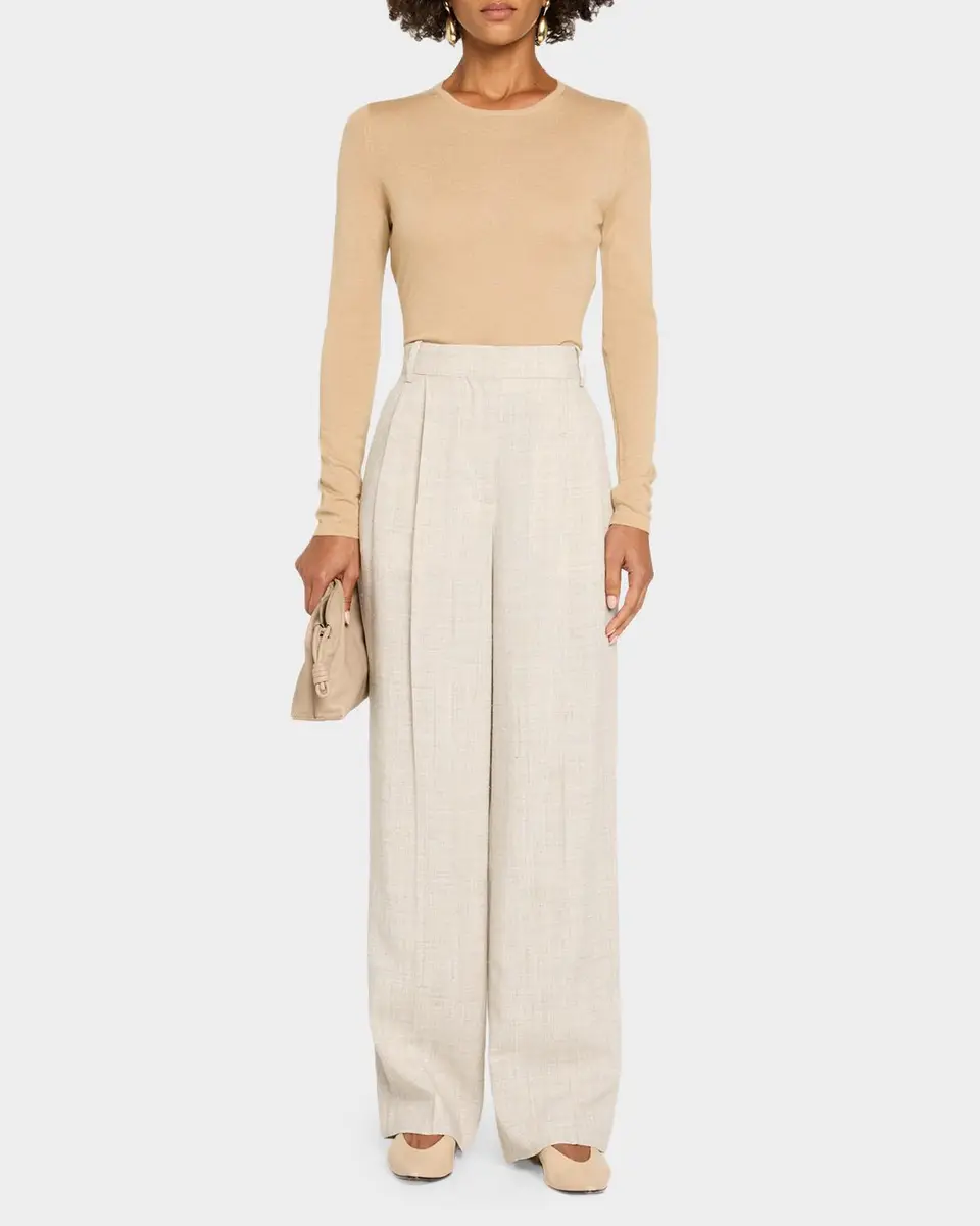Neiman Marcus Cashmere Collection Superfine Cashmere Crewneck Sweater | Thumbnail 2