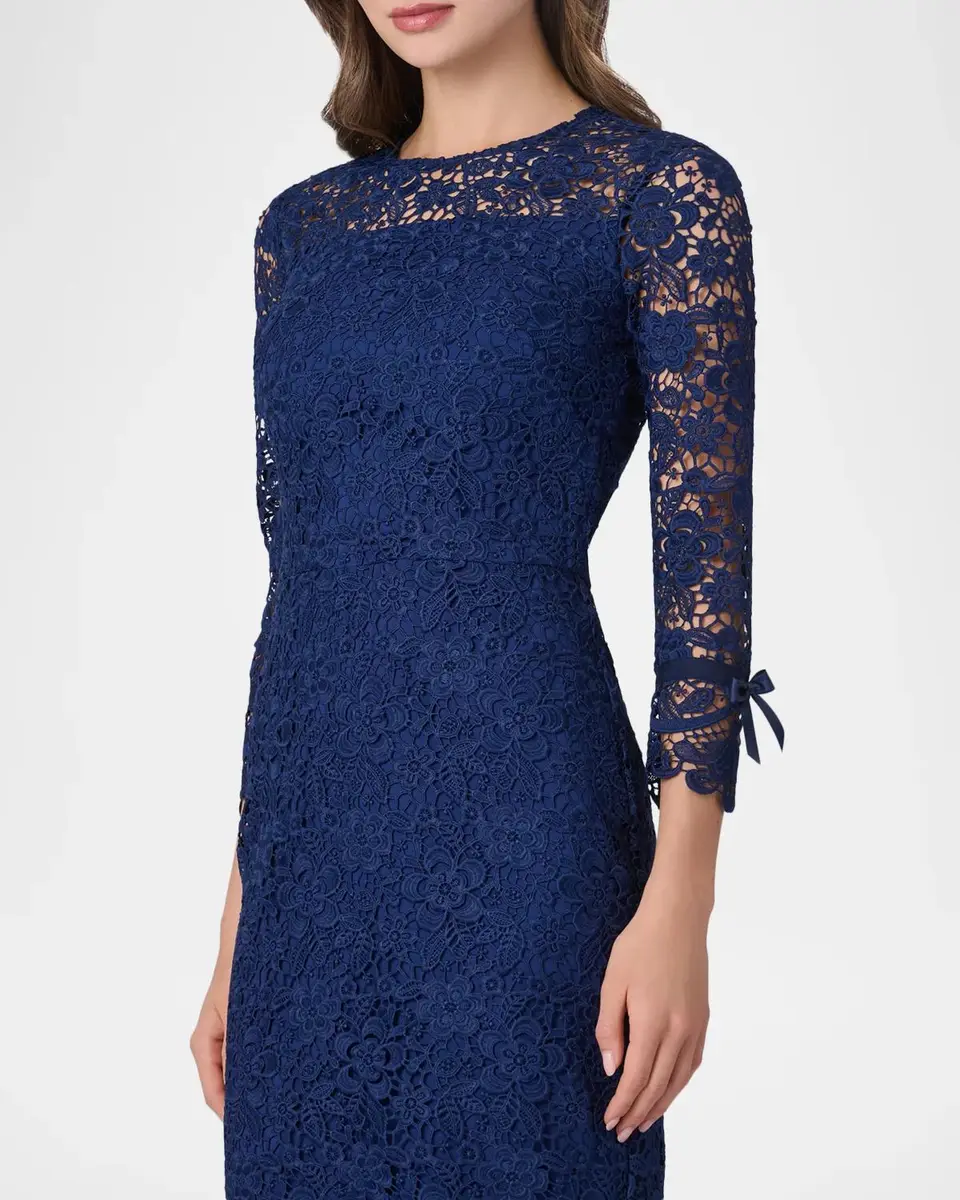Shoshanna Suzanne Floral Lace Mermaid Midi Dress | Thumbnail 5 Shoshanna Suzanne Floral Lace Mermaid Midi Dress | Thumbnail 5