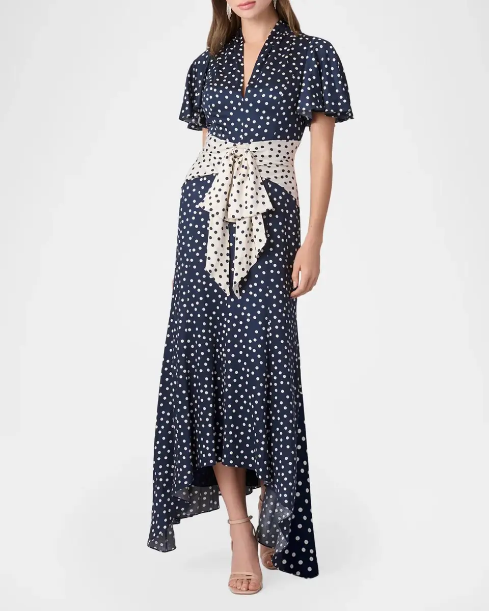 Shoshanna Lane Polka Dot Satin Maxi Dress | Thumbnail 2 Shoshanna Lane Polka Dot Satin Maxi Dress | Thumbnail 2