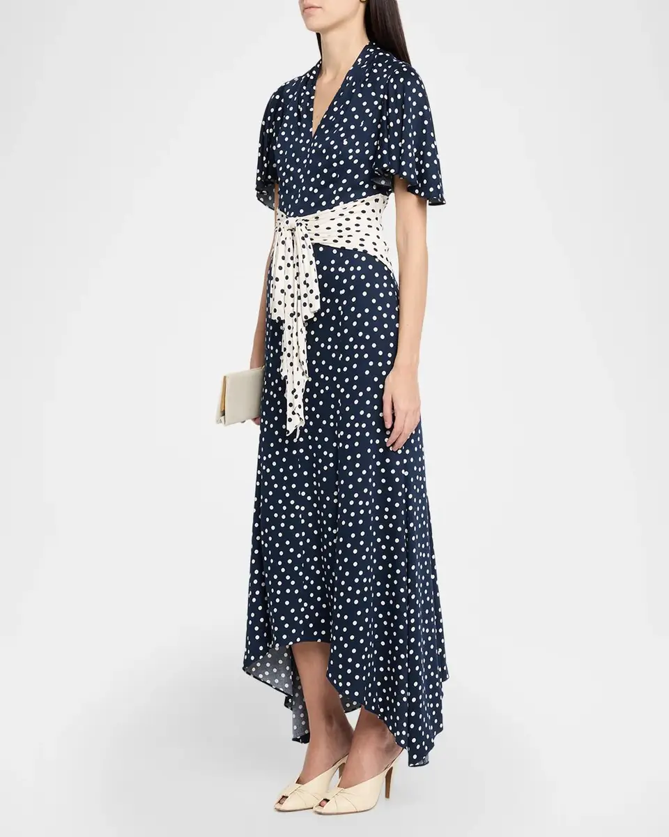 Shoshanna Lane Polka Dot Satin Maxi Dress | Thumbnail 4 Shoshanna Lane Polka Dot Satin Maxi Dress | Thumbnail 4