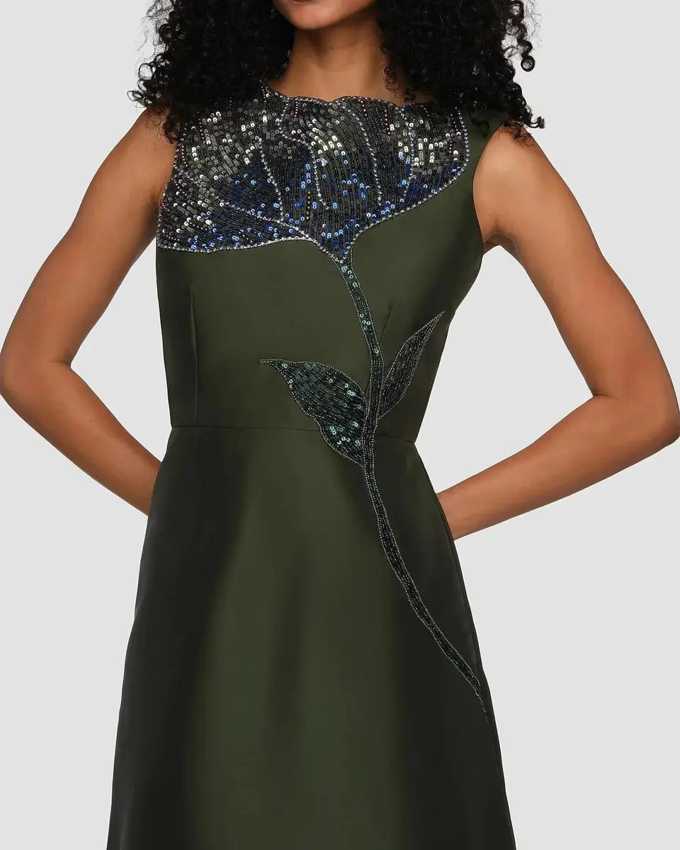 Kay Unger New York Charlene Beaded Taffeta A-Line Gown | Thumbnail 5 Kay Unger New York Charlene Beaded Taffeta A-Line Gown | Thumbnail 5