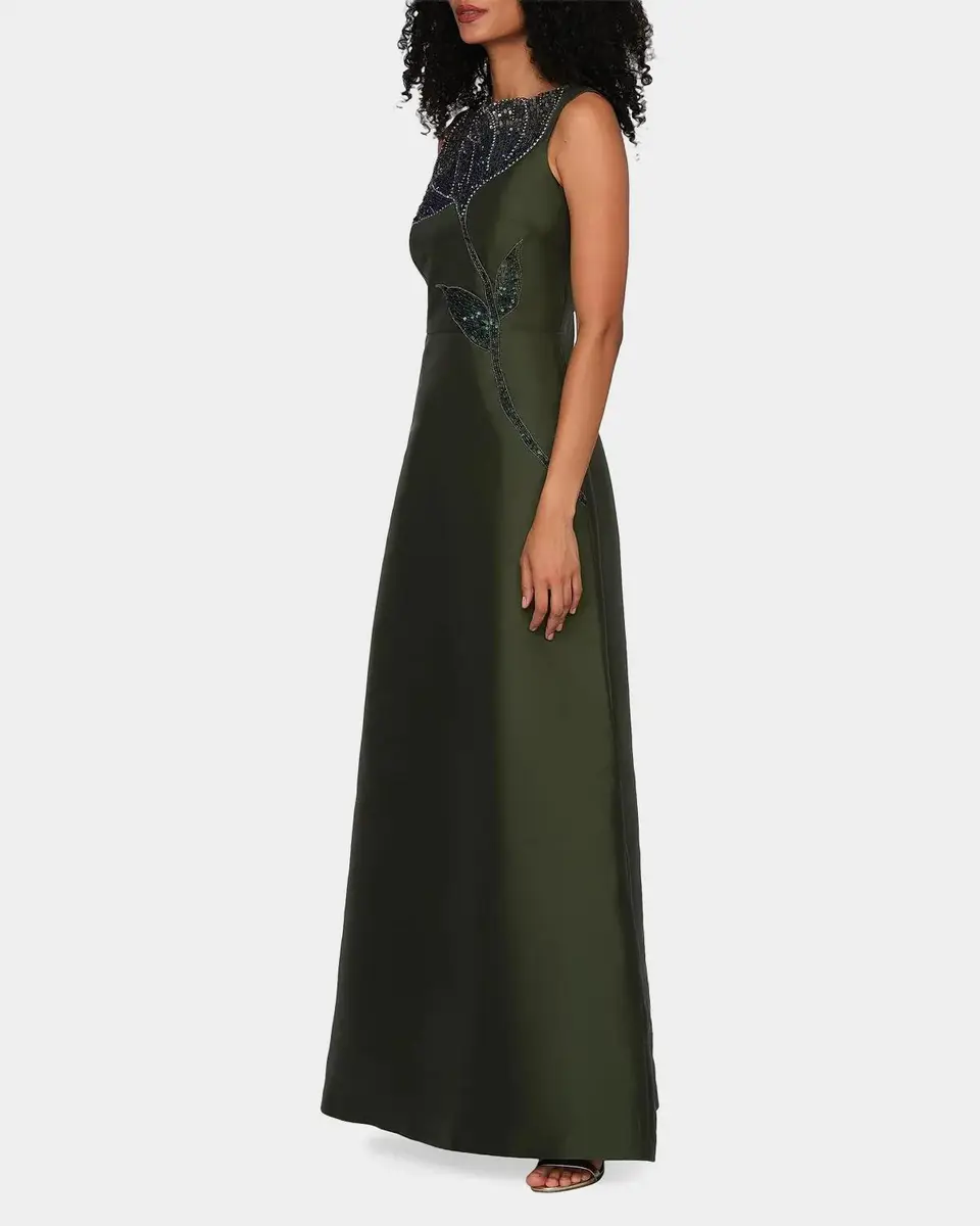 Kay Unger New York Charlene Beaded Taffeta A-Line Gown | Thumbnail 6 Kay Unger New York Charlene Beaded Taffeta A-Line Gown | Thumbnail 6