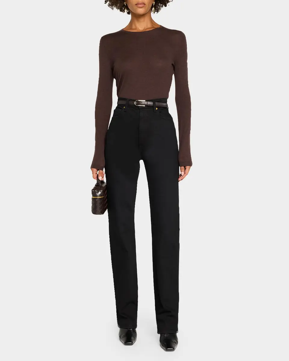 Neiman Marcus Cashmere Collection Superfine Cashmere Crewneck Sweater | Thumbnail 2