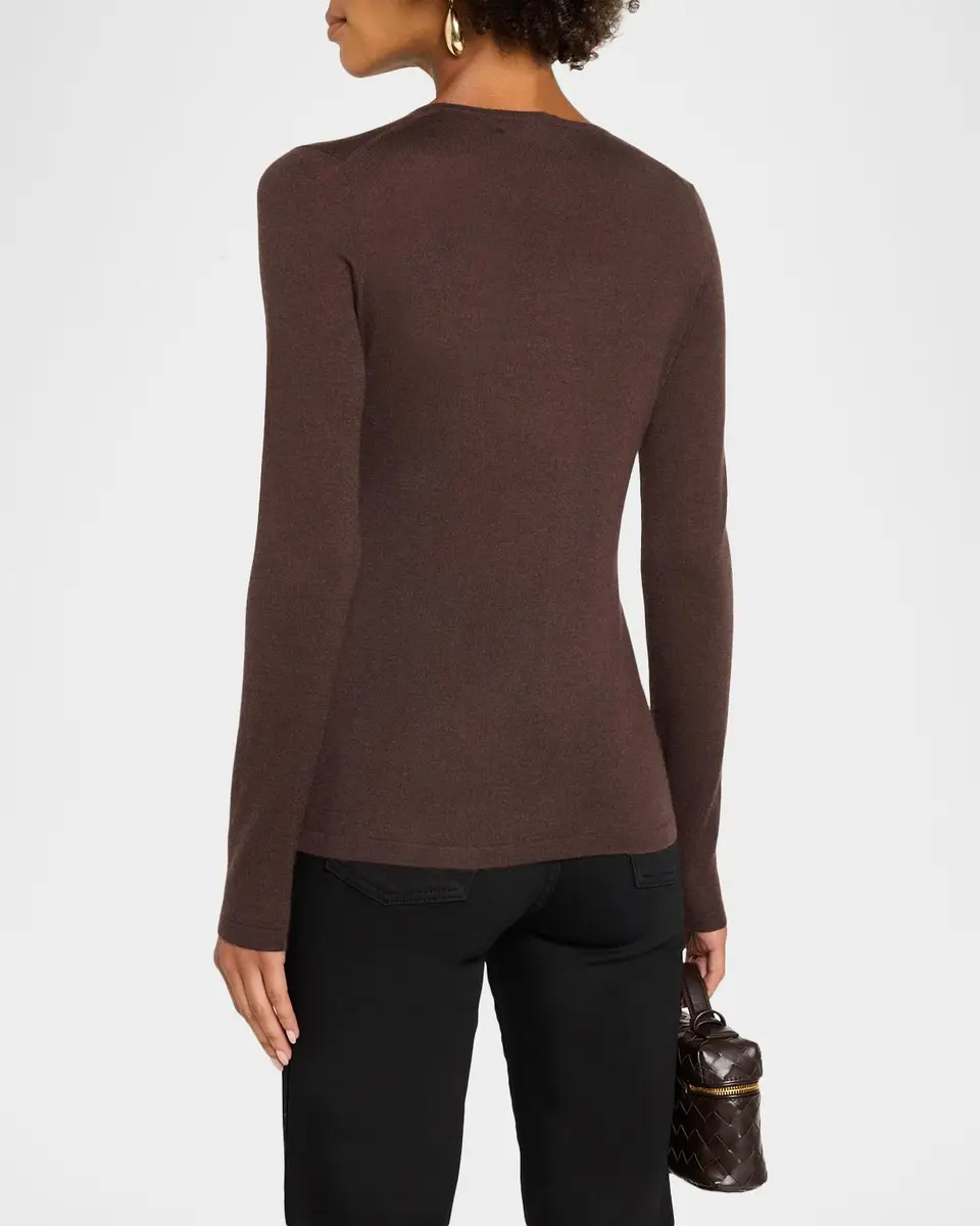 Neiman Marcus Cashmere Collection Superfine Cashmere Crewneck Sweater | Thumbnail 3