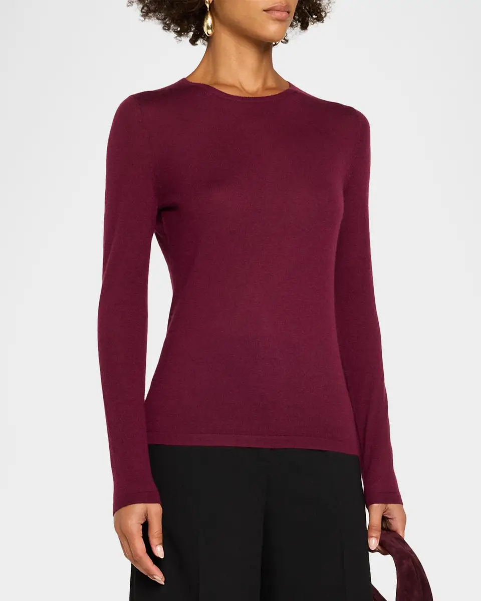 Neiman Marcus Cashmere Collection Superfine Cashmere Crewneck Sweater | Thumbnail 4