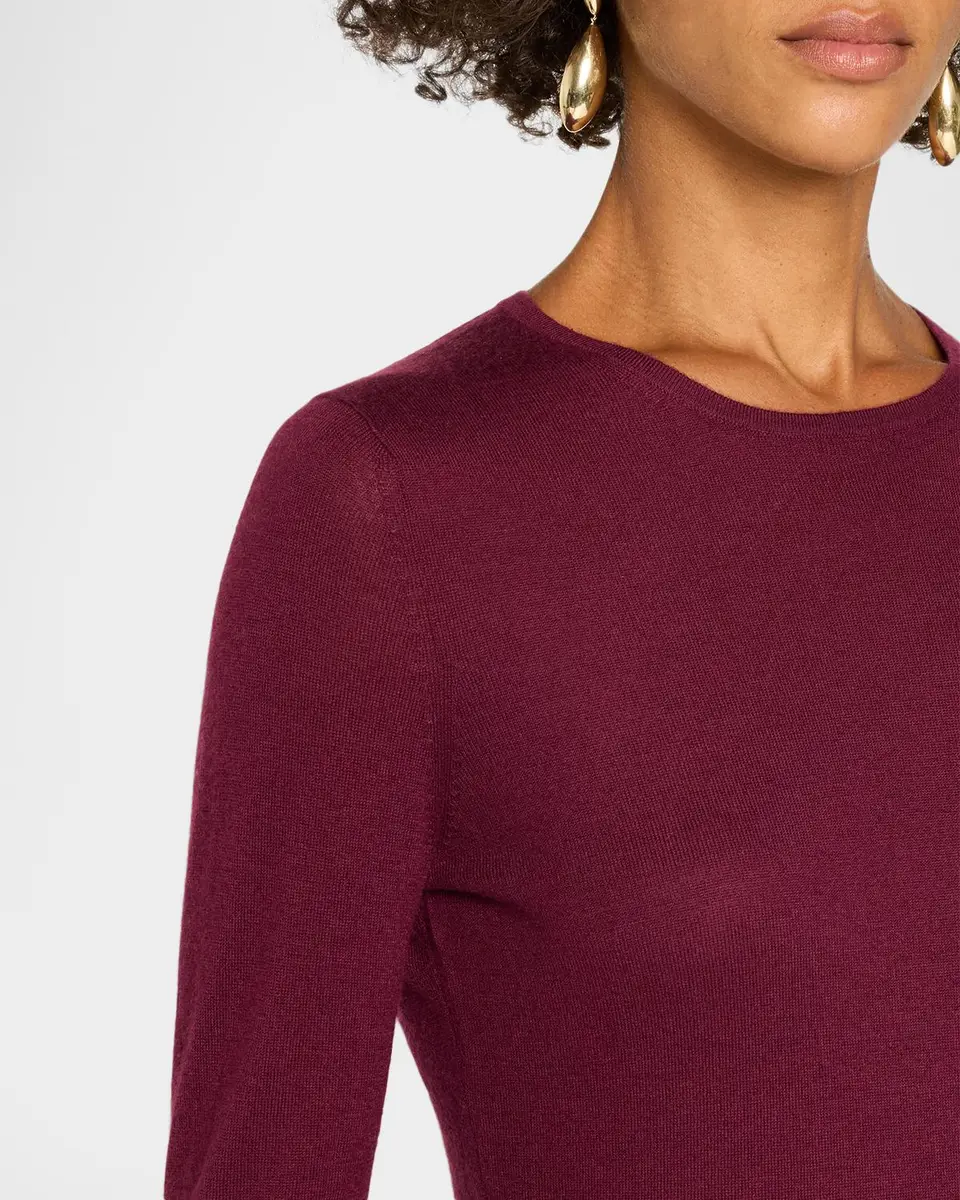 Neiman Marcus Cashmere Collection Superfine Cashmere Crewneck Sweater | Thumbnail 5