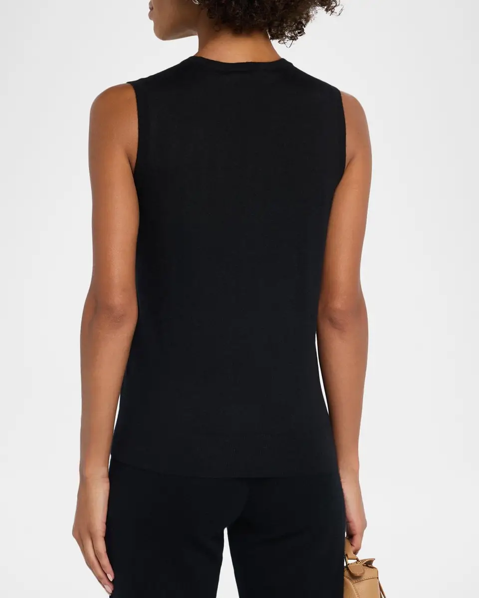 Neiman Marcus Cashmere Collection Superfine Cashmere Crewneck Shell | Thumbnail 3 Neiman Marcus Cashmere Collection Superfine Cashmere Crewneck Shell | Thumbnail 3