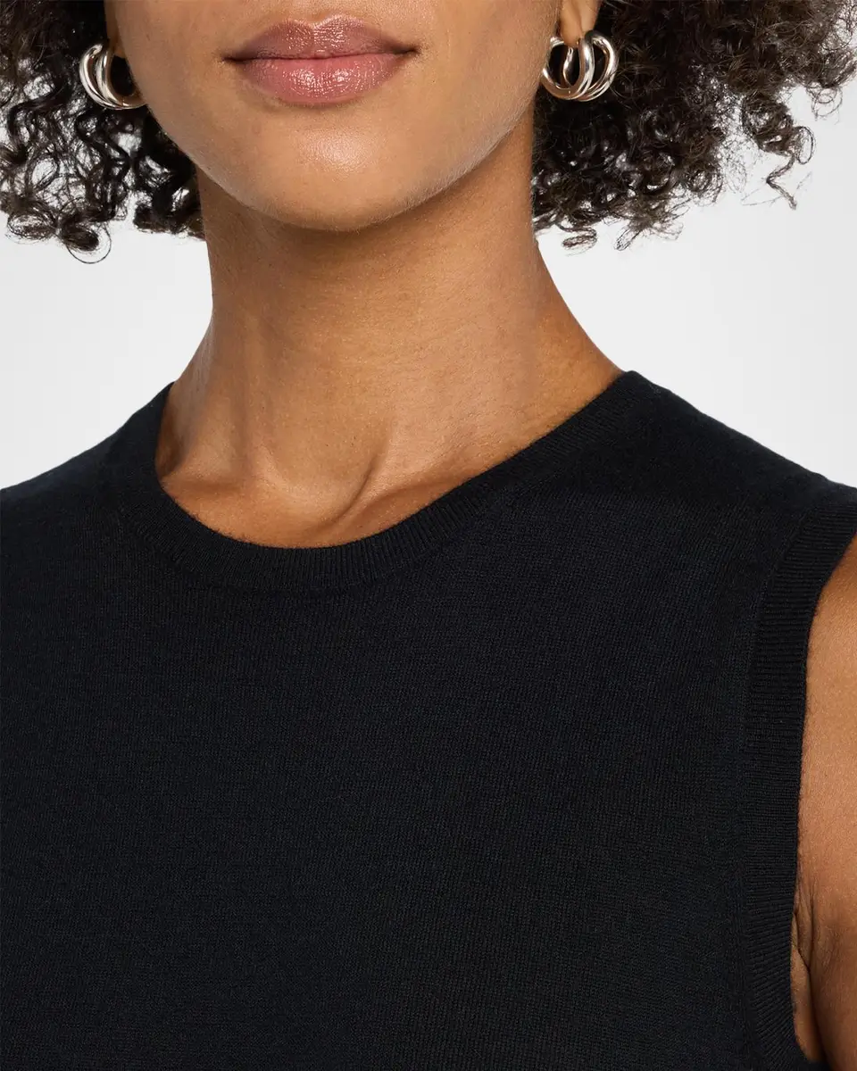 Neiman Marcus Cashmere Collection Superfine Cashmere Crewneck Shell | Thumbnail 5 Neiman Marcus Cashmere Collection Superfine Cashmere Crewneck Shell | Thumbnail 5