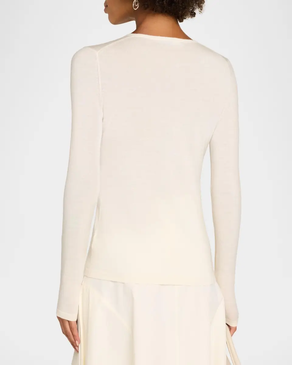 Neiman Marcus Cashmere Collection Superfine Cashmere Crewneck Sweater | Thumbnail 3
