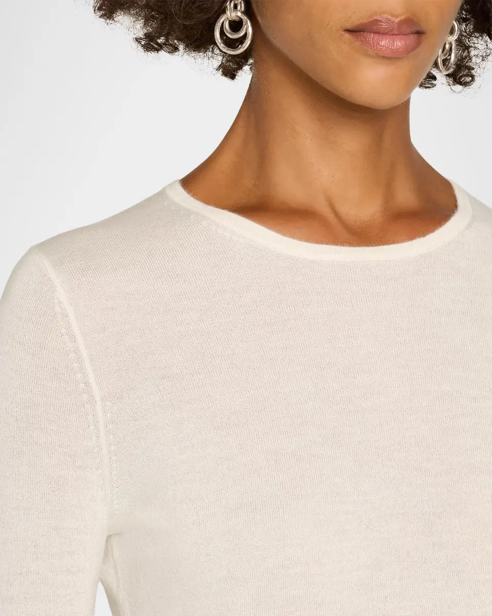 Neiman Marcus Cashmere Collection Superfine Cashmere Crewneck Sweater | Thumbnail 5