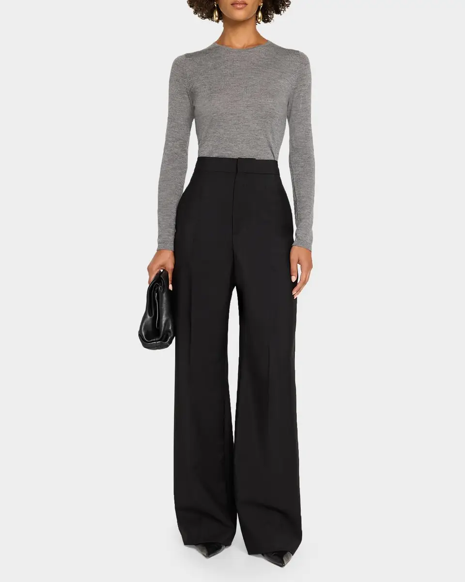Neiman Marcus Cashmere Collection Superfine Cashmere Crewneck Sweater | Thumbnail 2