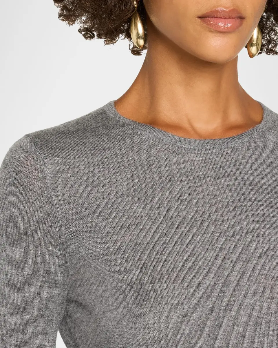 Neiman Marcus Cashmere Collection Superfine Cashmere Crewneck Sweater | Thumbnail 5