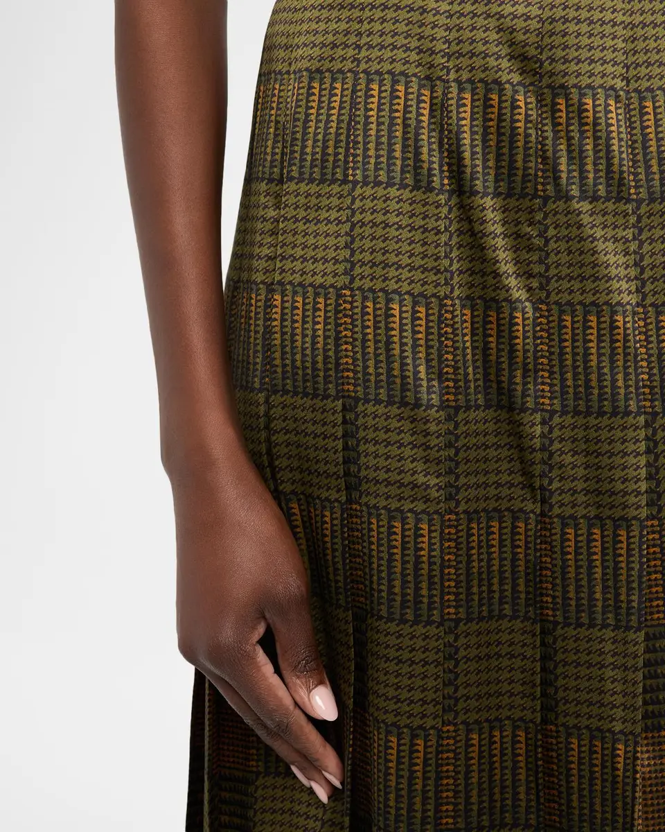Lafayette 148 New York Pleated Glen Plaid-Print Silk Midi Skirt | Thumbnail 5 Lafayette 148 New York Pleated Glen Plaid-Print Silk Midi Skirt | Thumbnail 5